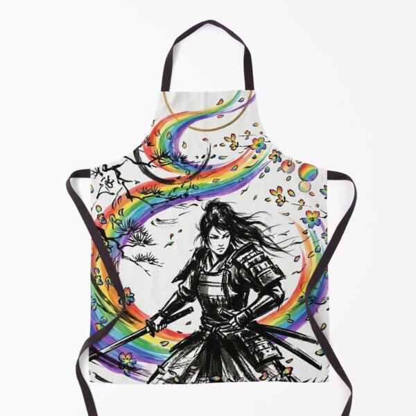 Item preview, Rainbow Samurai - Ink Wash Art designed and sold by Kokeshidreams.