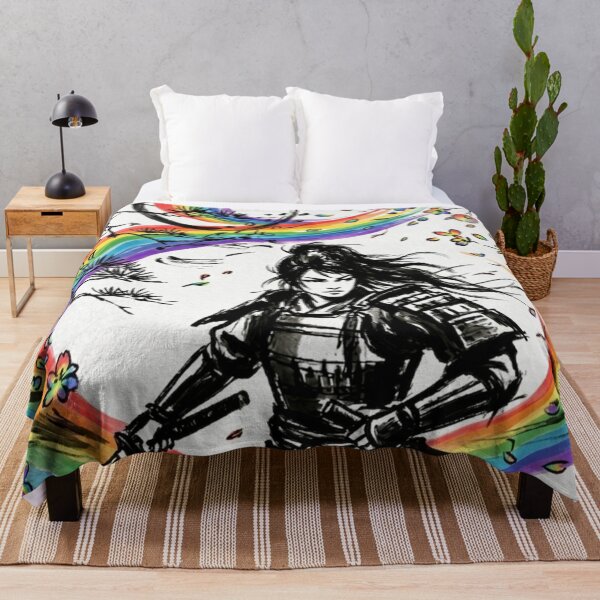 Item preview, Rainbow Samurai - Ink Wash Art designed and sold by Kokeshidreams.