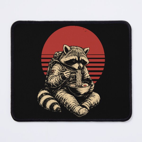 Item preview, Astronaut Raccoon Eating Ramen Noodles designed and sold by BrownHorse90s.