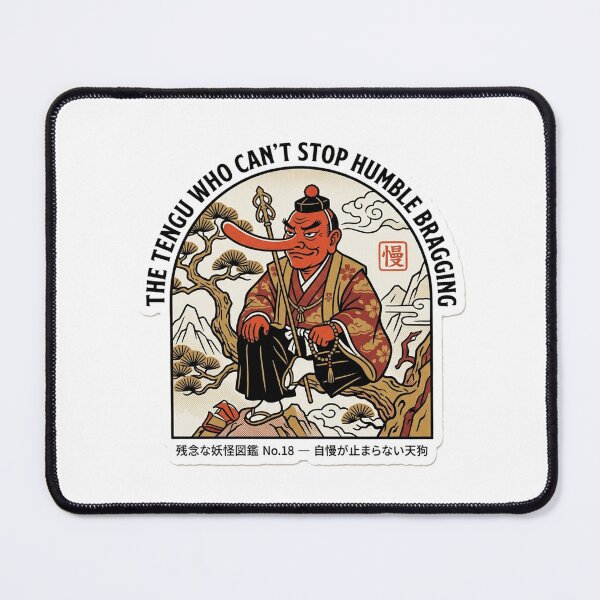 Item preview, The Tengu Who Can't Stop Humble Bragging — Funny Japanese Yokai Tee designed and sold by nurusubetei.