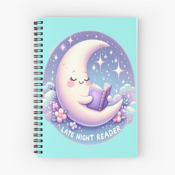 Item preview, Late Night Reader Moon | Cute Moon Holding Book Design designed and sold by BookedAndDesign.