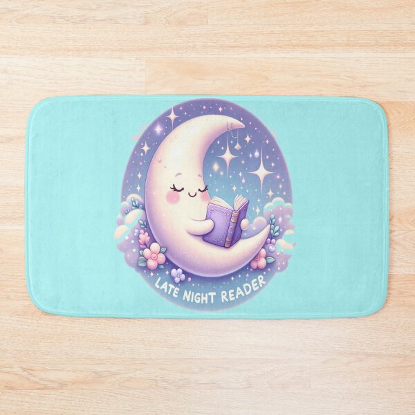Item preview, Late Night Reader Moon | Cute Moon Holding Book Design designed and sold by BookedAndDesign.
