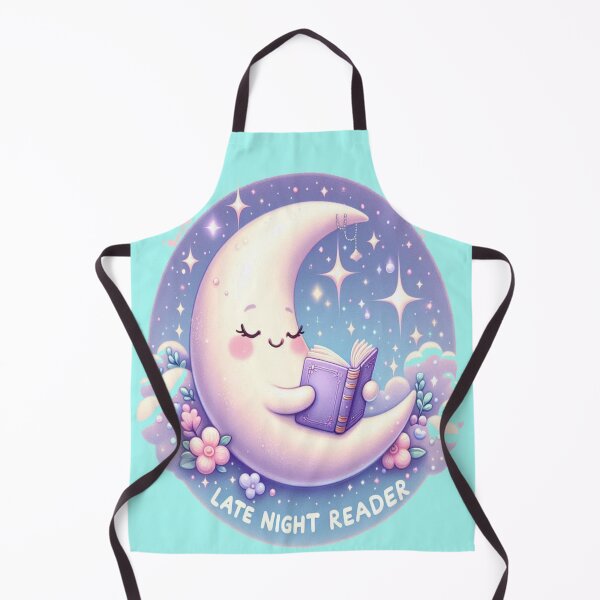Item preview, Late Night Reader Moon | Cute Moon Holding Book Design designed and sold by BookedAndDesign.