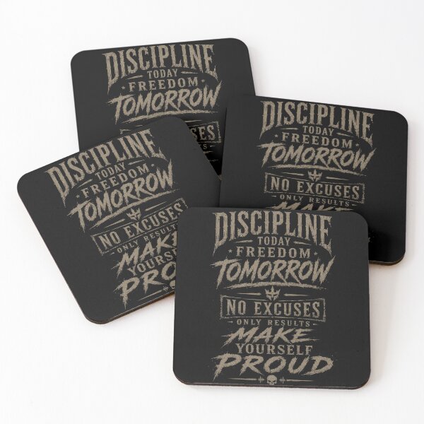 Item preview, Discipline Today, Freedom Tomorrow – No Excuses, Only Results | Motivational Typography Design designed and sold by NBT-NOVA.