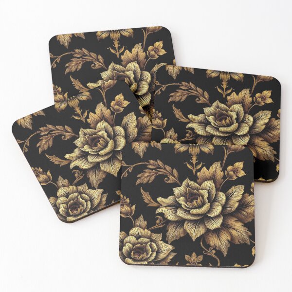 Item preview, Ornate Gold Floral Vintage Pattern designed and sold by IntelliMindDesigns.