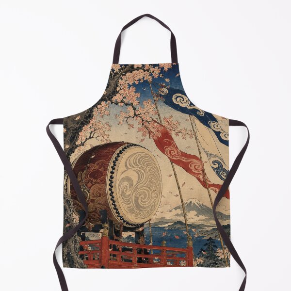 Item preview, Sacred Drum Echo - Vintage Japanese Spring Festival Ukiyo-e Woodblock designed and sold by bapupa.