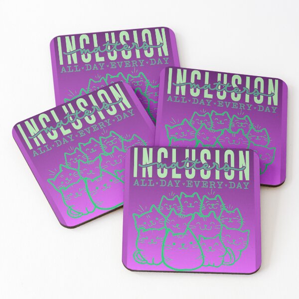 Item preview, Inclusion matters all day everyday- kitty ver. purple green designed and sold by ExcessiveSarcasmCo..