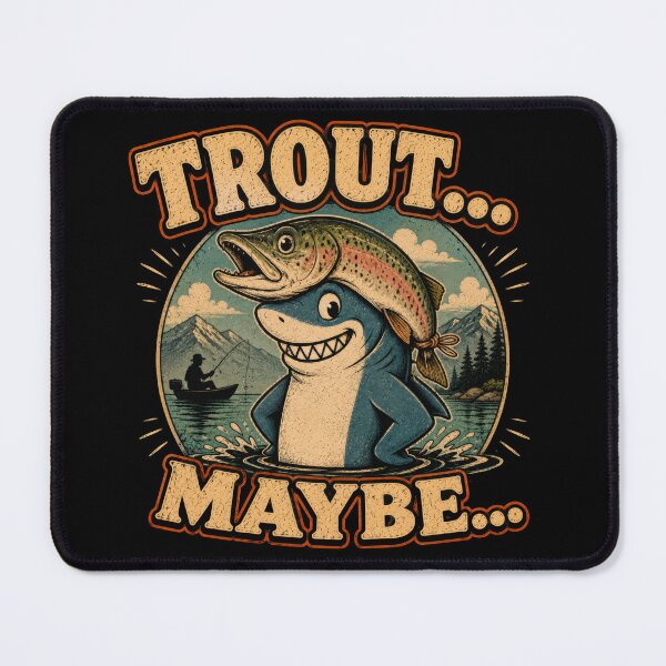 Item preview, Trout Maybe Funny Fishing Shark Art designed and sold by Retr0Tshirts.