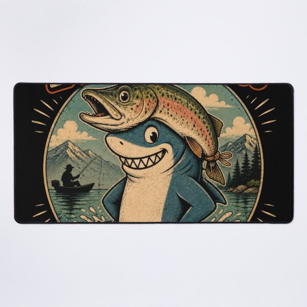 Item preview, Trout Maybe Funny Fishing Shark Art designed and sold by Retr0Tshirts.