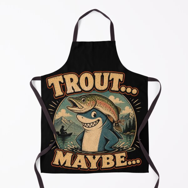 Item preview, Trout Maybe Funny Fishing Shark Art designed and sold by Retr0Tshirts.