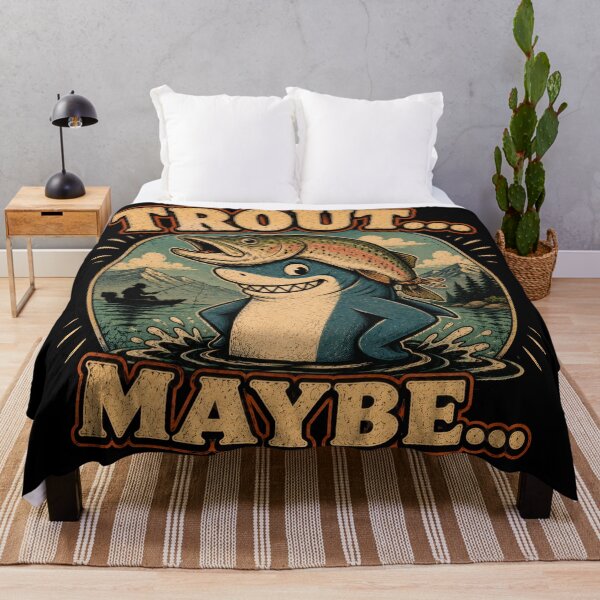 Item preview, Trout Maybe Funny Fishing Shark Art designed and sold by Retr0Tshirts.