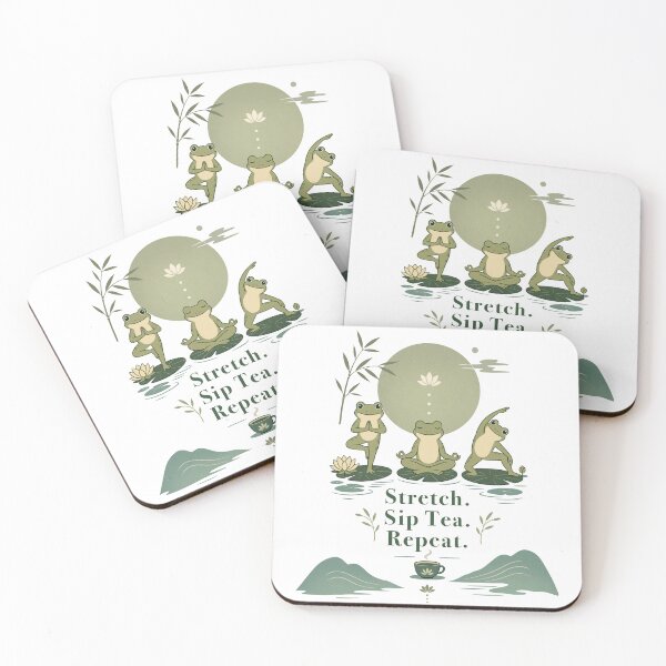 Item preview, Cute Minimalist Yoga Frogs Quote Typography Pond Vector Graphic designed and sold by DiNata.