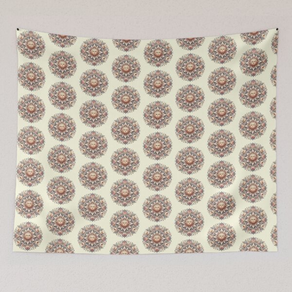 Item preview, Vintage Sun Mandala Floral Pastel Spiritual Art designed and sold by PixelQ.