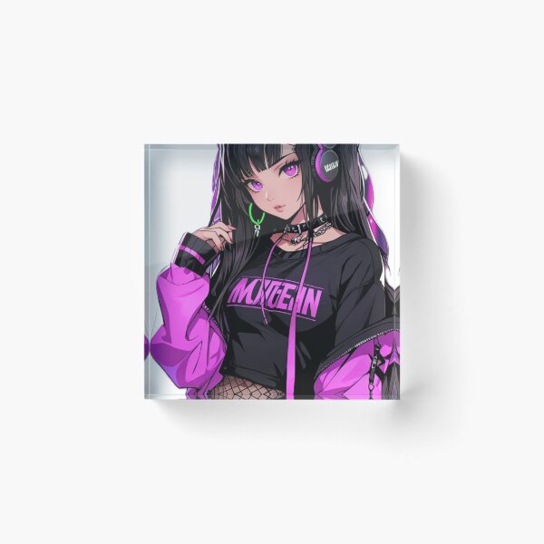 Item preview, Futuristic Gamer Waifu Neon Headphones designed and sold by AnimDream .
