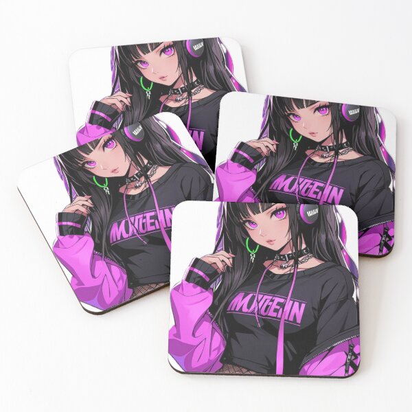 Item preview, Futuristic Gamer Waifu Neon Headphones designed and sold by AnimDream .