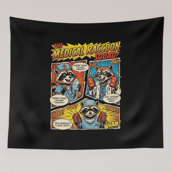 Item preview, Medical Raccoon Squad Funny Nurse Doctor designed and sold by graphixpolash.