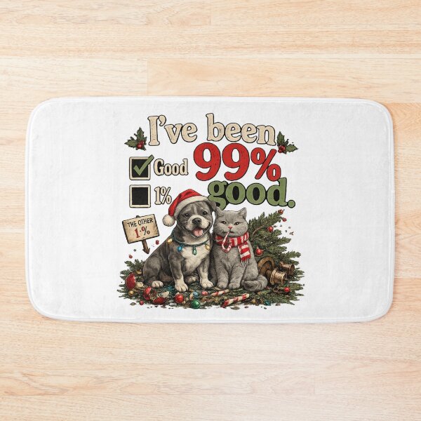 Item preview, I've Been 99% Good Christmas Dog & Cat Funny Holiday Shirt designed and sold by TheNyneShop.