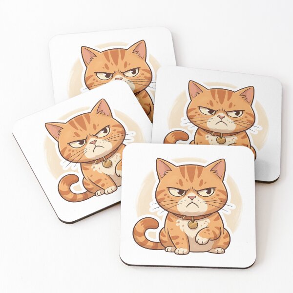 Item preview, Funny Grumpy Orange Tabby Cat Sticker designed and sold by CrystalMineArts.