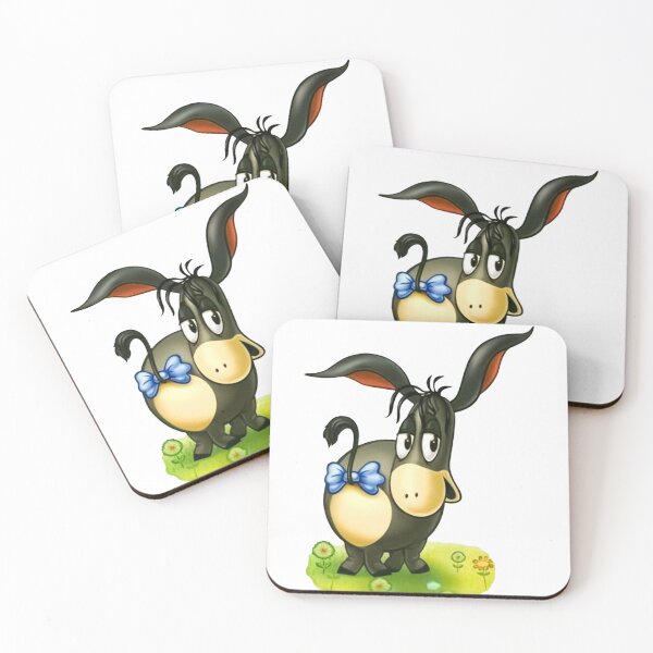 Item preview, Cute Retro Donkey with Blue Bow - Kawaii Melancholy Cartoon  designed and sold by Tokraz-art.
