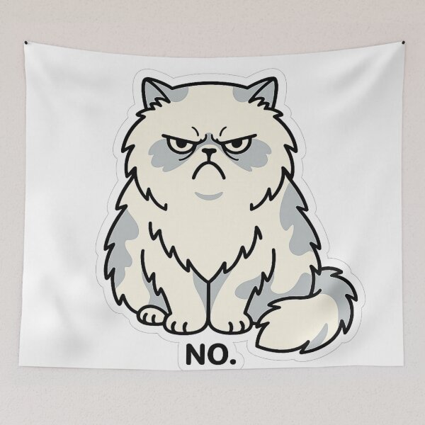 Item preview, Grumpy Cat No Funny Persian Cat Sticker Humor Gift Art designed and sold by irfanshikh.