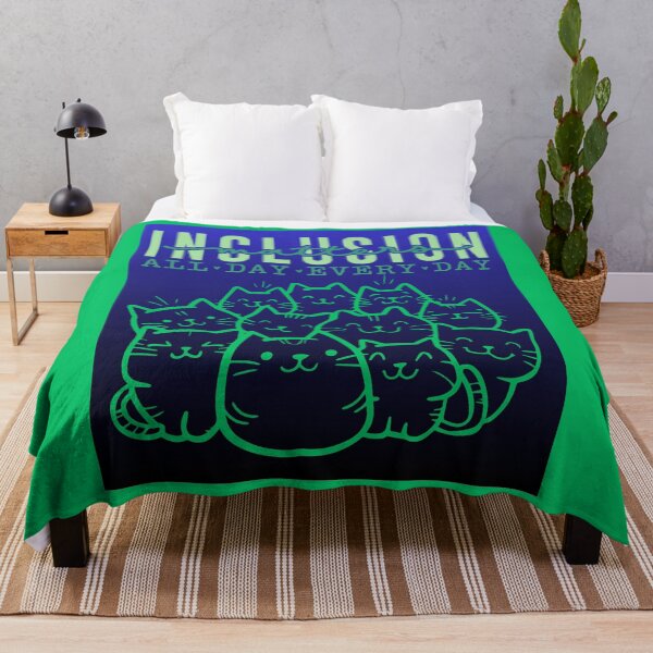 Item preview, Inclusion matters all day everyday- kitty ver. blue green designed and sold by ExcessiveSarcasmCo..