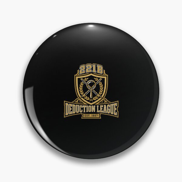 Item preview, 221B Deduction League Est 1887 Sherlock Holmes Gold Crest designed and sold by Fenay Designs.