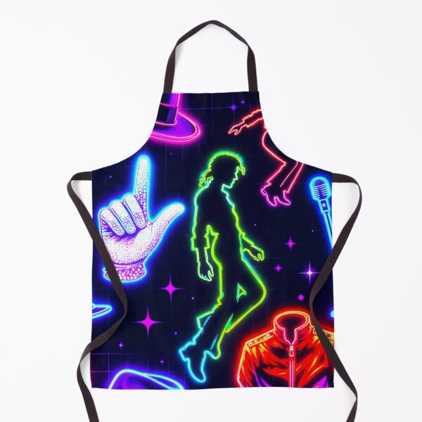 Item preview, Michael Jackson Neon Glow Icons Collage Dance King Art designed and sold by ExploreAura Studio.