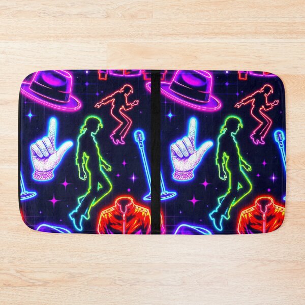 Item preview, Michael Jackson Neon Glow Icons Collage Dance King Art designed and sold by ExploreAura Studio.