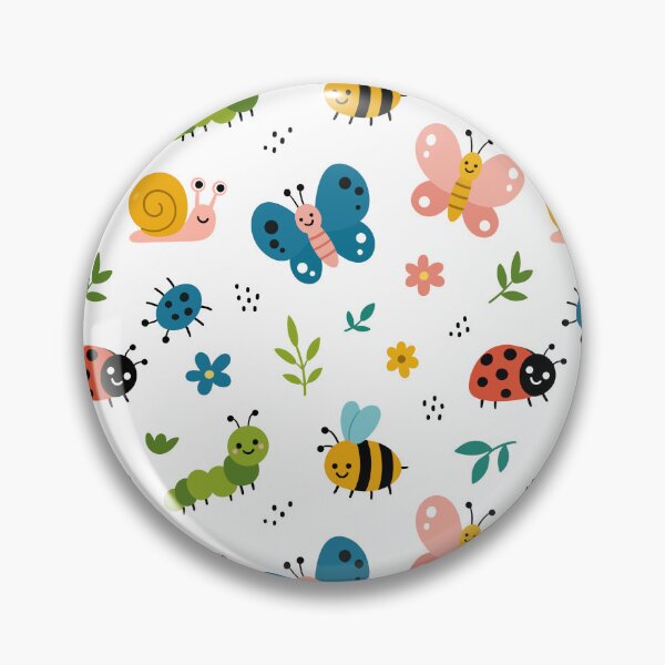 Item preview, Kawaii Cute Bugs Seamless Pattern Colorful Insect Vector Graphic designed and sold by DiNata.