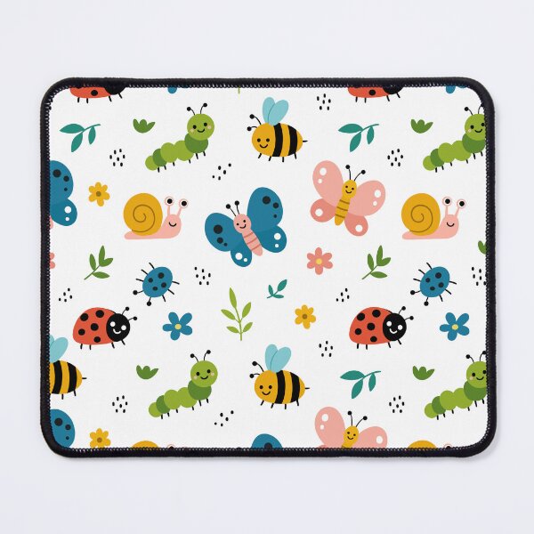 Item preview, Kawaii Cute Bugs Seamless Pattern Colorful Insect Vector Graphic designed and sold by DiNata.