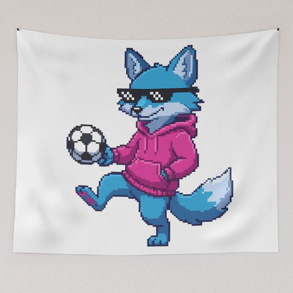 Item preview, Retro 16-Bit Pixel Cyber Fox Soccer Mascot designed and sold by DripCultureLab.