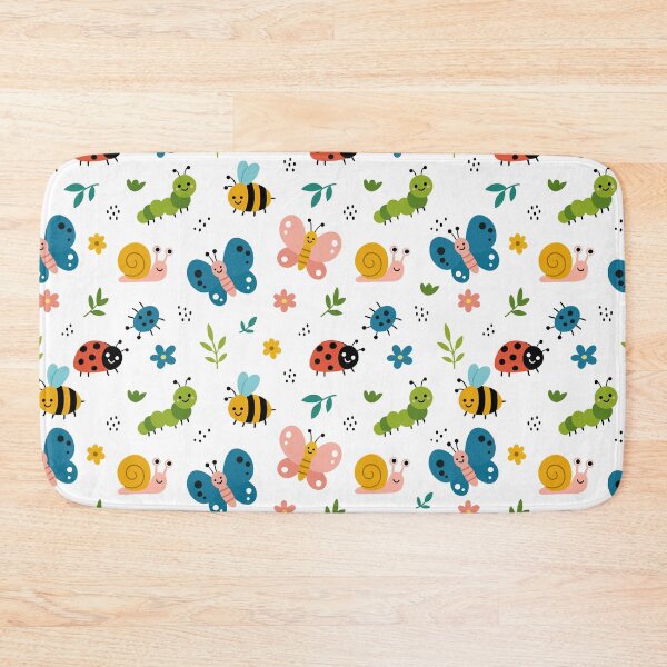 Item preview, Kawaii Cute Bugs Seamless Pattern Colorful Insect Vector Graphic designed and sold by DiNata.