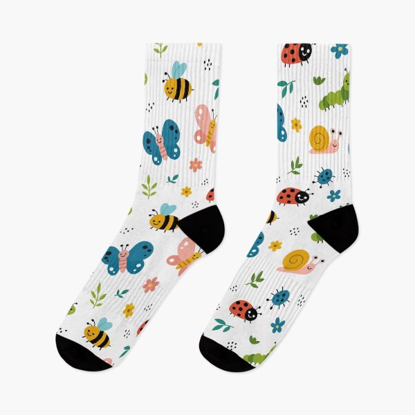 Item preview, Kawaii Cute Bugs Seamless Pattern Colorful Insect Vector Graphic designed and sold by DiNata.