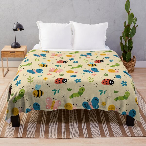 Item preview, Kawaii Cute Bugs Seamless Pattern Colorful Insect Vector Graphic designed and sold by DiNata.
