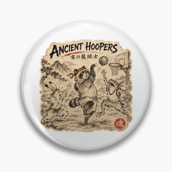 Item preview, Ancient Hoopers – Japanese Choju-giga Basketball Humor Sticker Art designed and sold by Locker39.