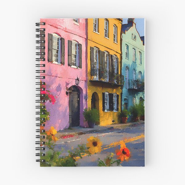 Item preview, Rainbow Row Charleston Pastel Houses Golden Afternoon designed and sold by daila70.