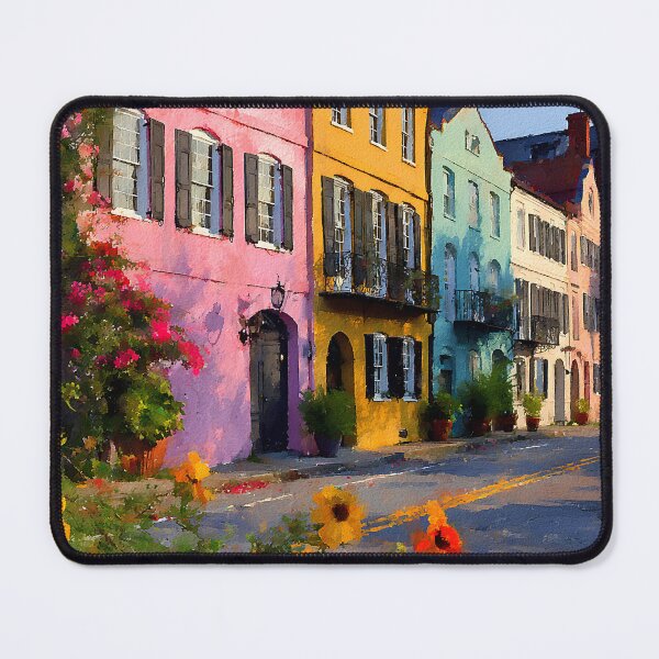 Item preview, Rainbow Row Charleston Pastel Houses Golden Afternoon designed and sold by daila70.