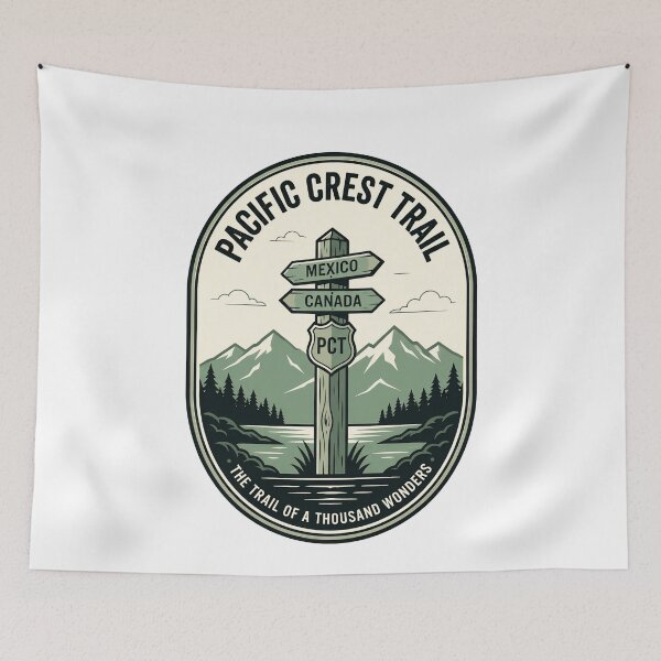 Item preview, Vintage Pacific Crest Trail Hiking Signpost Badge designed and sold by k3rstman1.