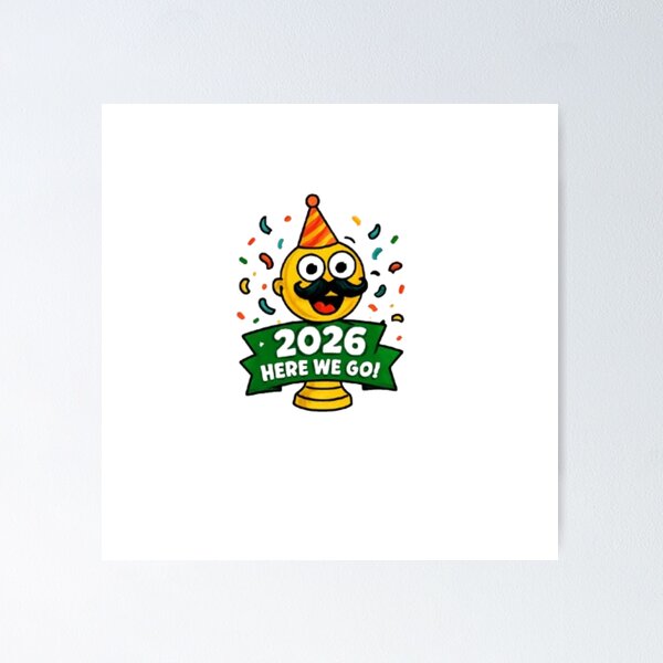 Item preview, 2026 Here We Go Funny Soccer Trophy Sticker designed and sold by Pixanova.