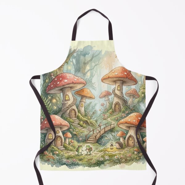 Item preview, Whimsical Froggy Woodland Village Watercolor designed and sold by GrabaHuk.