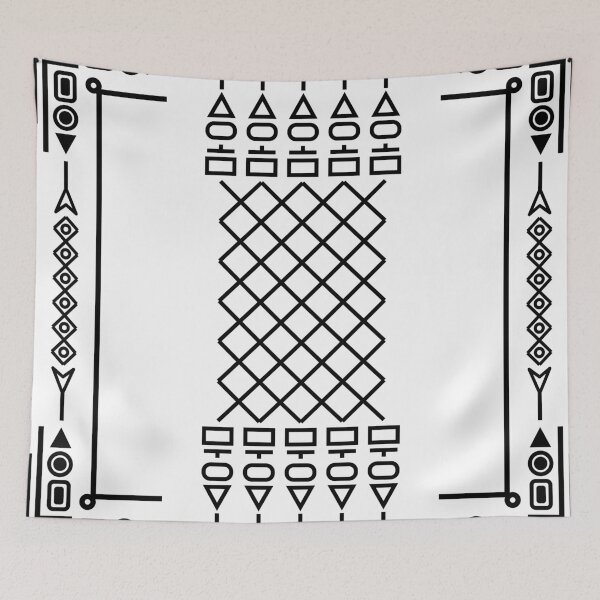 Item preview, Minimalist abstract geometric weave yantra pattern on transparent background designed and sold by Longsilp.