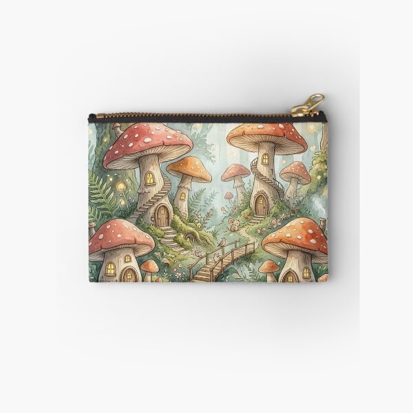 Item preview, Whimsical Froggy Woodland Village Watercolor designed and sold by GrabaHuk.