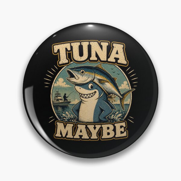 Item preview, Tuna Maybe Funny Fishing Shark Art designed and sold by Retr0Tshirts.