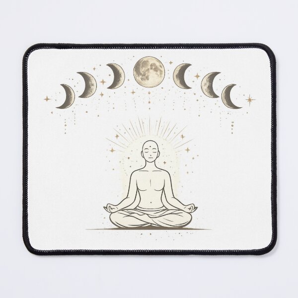 Item preview, Lunar Meditation Moon Phases | Cosmic Spiritual Yoga Art designed and sold by Mahmoud Salah.