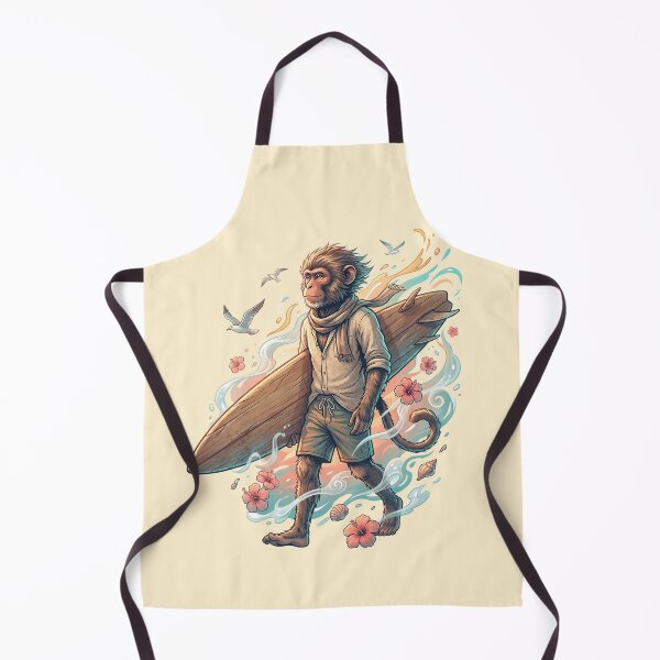 Item preview, Surfing Monkey Boho Coastal Hibiscus Summer Streetwear Design designed and sold by MythicCotton.