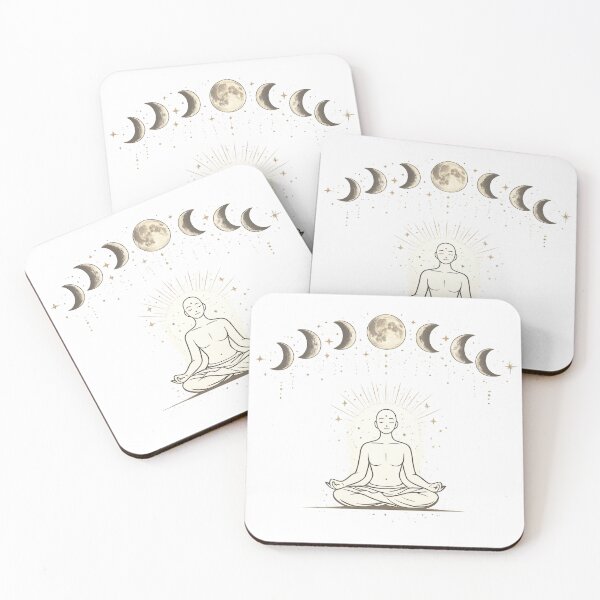 Item preview, Lunar Meditation Moon Phases | Cosmic Spiritual Yoga Art designed and sold by Mahmoud Salah.