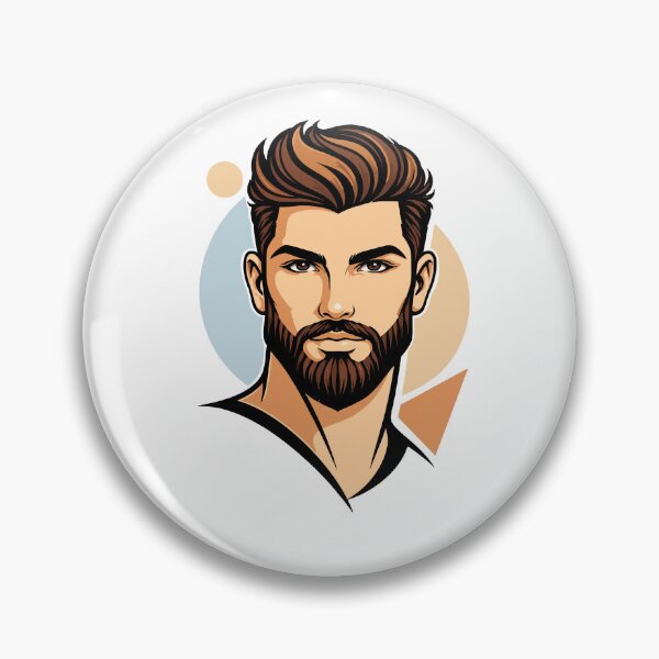 Item preview, Stylish Bearded Man Vector Portrait designed and sold by Krincydigitalart.