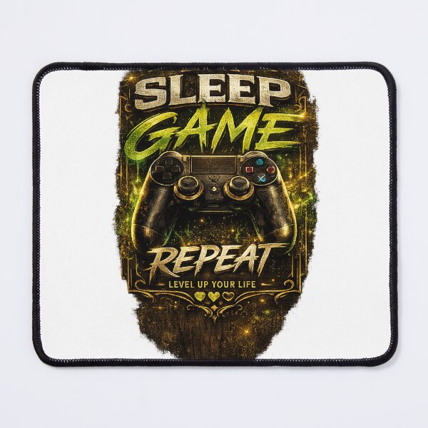 Item preview, Eat Sleep Game Repeat Premium Gamer Design designed and sold by Globivara Studio.
