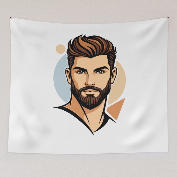 Item preview, Stylish Bearded Man Vector Portrait designed and sold by Krincydigitalart.