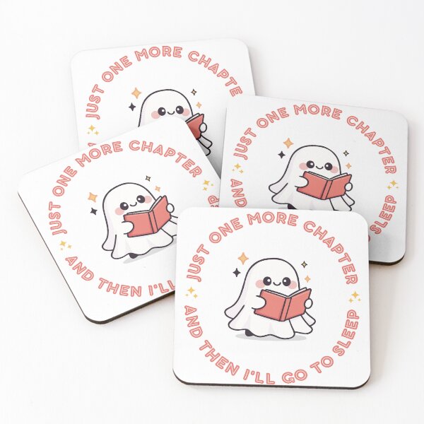Item preview, Just One More Chapter Cute Reading Ghost Book Lover Badge designed and sold by Snowy Studio Designs.